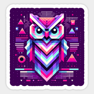 Neon Nocturne - Vaporwave Owl Sticker